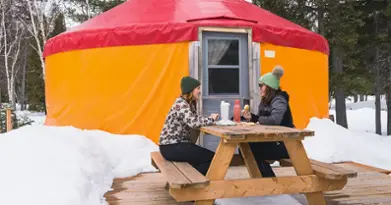 Cozy yurt rentals in the heart of nature at Bec-Scie