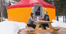 Cozy yurt rentals in the heart of nature at Bec-Scie
