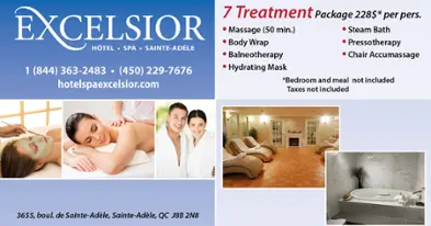 Package 7 Signature Treatments - Hôtel Spa Excelsior St-Adèle